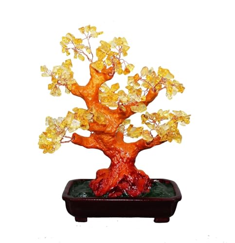 Feng Shui Glücksbaum 25 cm Geldbaum Bonsai Pfennigbaum Handarbeit Stein