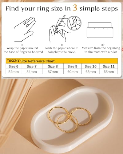 Gold Silver Rings for Women Non Tarnish Stackable 1.3mm Thin Gold Ring 14K Gold Plated Dainty Ring Set Trendy Thumb Pinky Ring Wedding Bands Promise Engagement Gold Jewelry Gifts Size 6-114