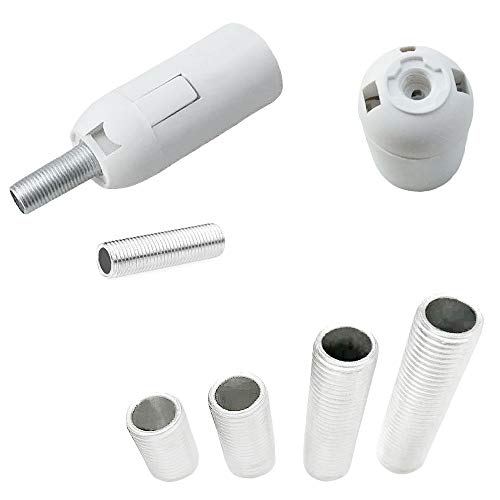 Image of Lamp Pipe Nipple Kit, Including M10 70 mm /2.8 inch Length Nipples and M10 Nut Thickness 3mm / 0.12 inch, Zinc-Plated, 10 Pack