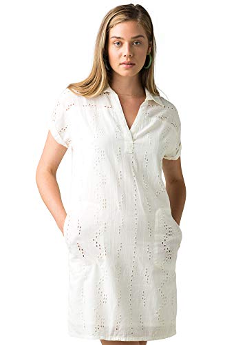 prAna Vestido feminino Ladyland, branco macio, pequeno