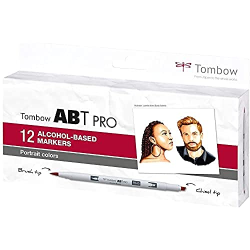 Marqueur à base d'alcool ABT PRO Tombow avec double pointe pinceau et biseautée