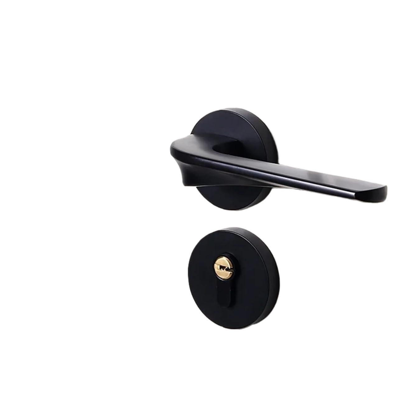 Sxolcoufoh Dumb Black Zinc Alloy Door Handle Silent Wooden Split Lock 1Pcs(Dumb Black)
