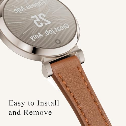 Correa delgada de cuero para reloj Garmin Lily 2 miniatura 3