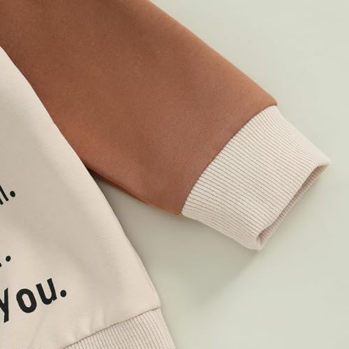 WZTYYDS Toddler Baby Boy Clothes Letter Print Long Sleeve Sweatshirt Tops Pants Sets Kids Fall Winter Contrast Outfit 5