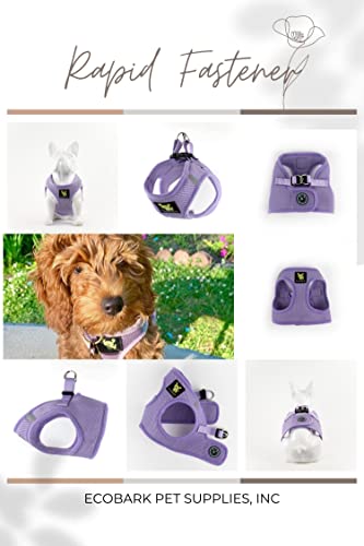 EcoBark Dog Harness - Teacup Dog XXXS Small Dogs - Step in Mesh No Pull Mini Body Vest Halter - Puppy Harness - Toy Breed Harness Vest Under 5 pounds lbs (XXXS, Lavender) #4