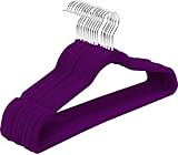 Cintre en velours – Lot de cintres élégants en velours, chacun mesurant 17 cm. 12,7 x 0,6 x 23 cm. Fabriqué à partir de matériau ABS robuste qui est assez solide pour supporter 4,5 kg.