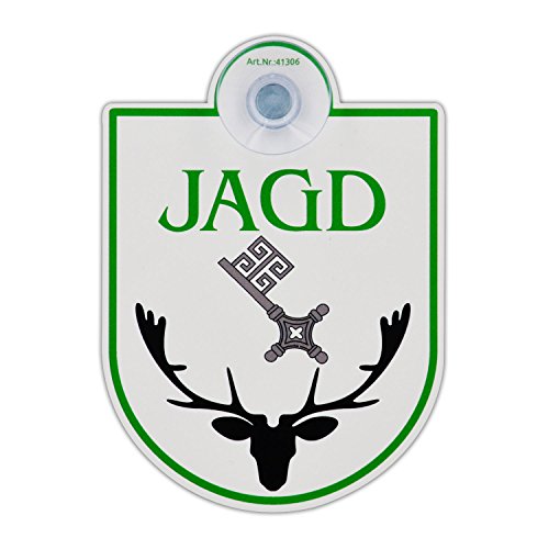 Saugnapfschild Schild Jagd - Bremen Acrylschild 3mm mit Saugnapf 30mm, ca. 90x125 mm für Scheibeninnenbefestigung