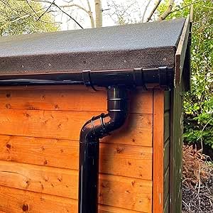 White/Black/Brown/Anthracite Grey Half Round 4m Gutter (Black)
