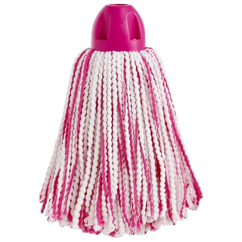 MAYA Fregona Light Pro. Limpieza Eficiente y Duradera para Superficies Lisas. 100 % Microfibra. Super Absorbente y Escurrefacil. Rosca Universal. (Rosa)