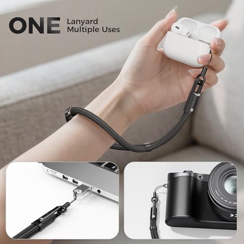 [SURDOCA] 3-in-1スマホストラップ T型固定パッチ＆ループ付き 調整可能なクロスボディ・首掛け・手首用 盗難防止 携帯電話 カメラ イヤホン USBメモリ IDカード対応