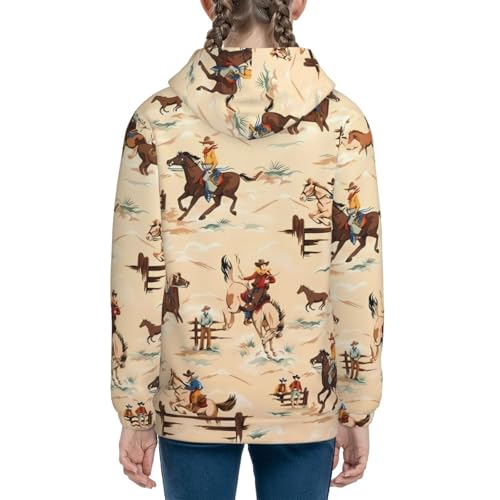 Western Cowboy 1 Kids Pullover Hoodies Boys Sweatshirts Girls Athletic Clothes with Pocket4
