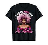 breast cancer mother i wear pink for october black queen maglietta