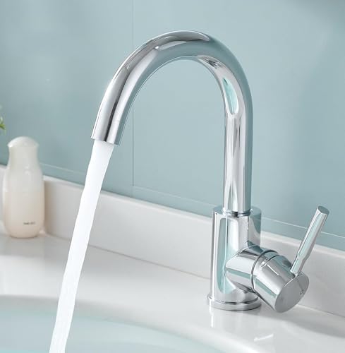 Fransiton Wasserhahn Bad Hoch 360 wassersparende Waschtischarmatur (Chrom)