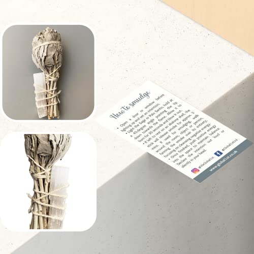 VIE Sage Smudge Stick 4" (Torch White Sage and Selenite 4"), Natural, Pack of 1 - Image 3
