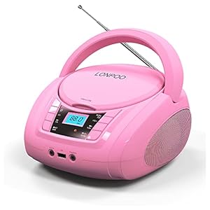 LONPOO LP-D03 Rosa Tragbarer CD-Player Boombox