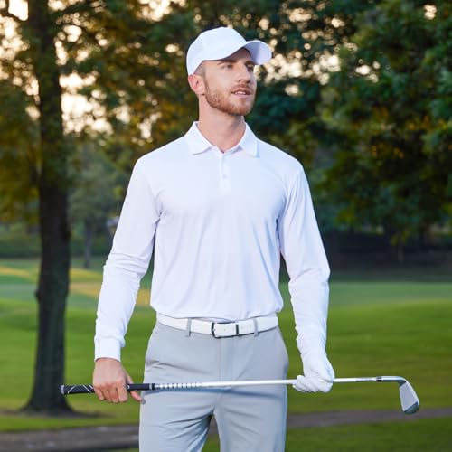 Polo de golf séchage rapide manches longues Naviskin blanc taille L - 3