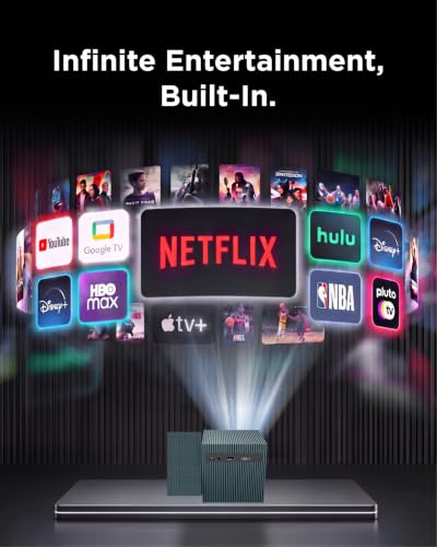 TCL PlayCube 1080P FHD DLP Projector, Portbale Projector Compatible with Google TV & Netflix, 750 ISO Lumens, 4K Supported, Built-in 66Wh Battery, Up to 150'' Screen, Auto Focus & Keystone - image 3