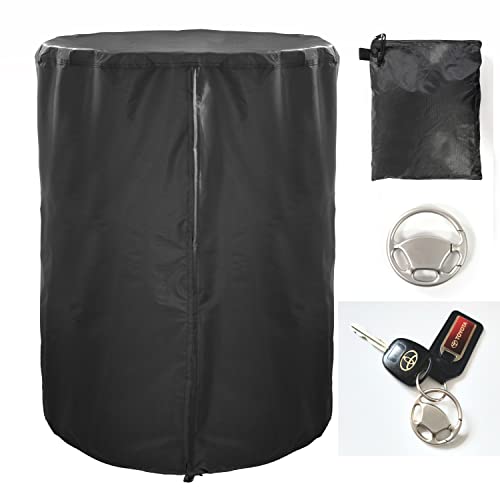 Image of Tire Storage Bag up to 30 inch Wheel Storage Covers - Holds Four Spare Tires - Waterproof UV Dust Protection Polyester - Bonus Brushed-Metal Keyring and Pouch