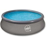 FM-SOLAR Quick Up Pool Schwimmbad Swing Rattan 366 x 91cm Pool Kinderpool Familienpool