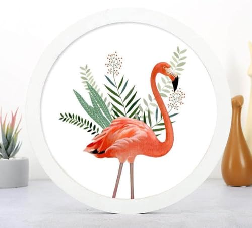 Cadre photo rond bois blanc 12 pouces de décoration murale modulable