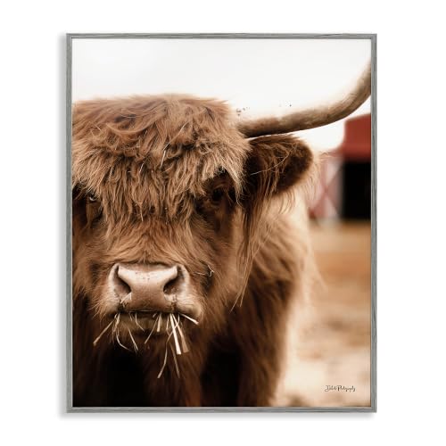 Grazing Cow Farmhouse Portrait, 16 x 20 Inch Framed Giclée Print