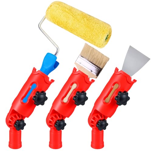 TIESOME Multi-Angle Paint Brush Extender for High Ceiling, Extension Pole Attachment Secure Handle Grip for Paint Brush Roller Scraper Great Walls Corners Edges Corner