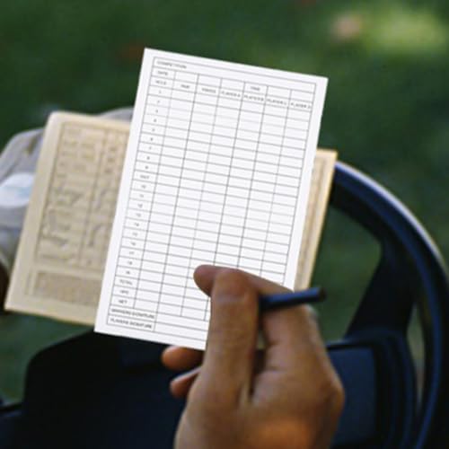 INOOMP: 5 tarjetas de puntuación para golf de papel recubierto, portátiles y duraderas, con superficie de escritura suave para entusiastas del golf miniatura 2