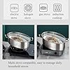 Stainless Steel Fish Steamer Set Large Steamer Pot for Steaming Fish, Boiling Soup Multi-Use Oval Cookware with Glass Lid, Rack, Pan, Chuck #2