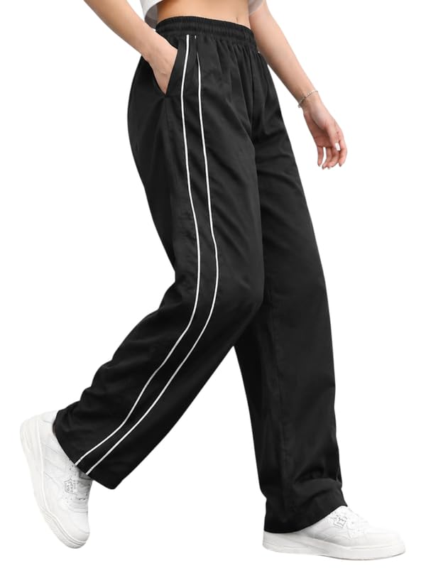 Image of CHKOKKO Track Pants for Woman Workout Botton Wear Relaxed Fit Lightweight Quick Dry Sports Trousers for Woman Stylish Gym, Yoga and Travel Casual Lower