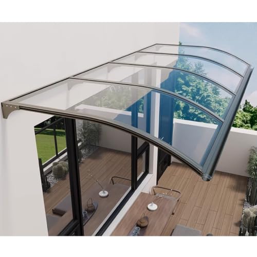 Toit marquise de porte extérieur polycarbonate abri pluie UV - 2