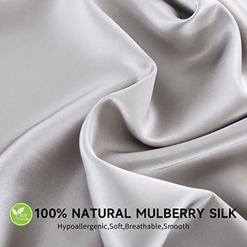 Zimasilk 100% Mulberry Silk Pillowcase For Hair And Skin Health,Soft And Smooth,Both Sides Premium Grade 6A Silk,600 Thread Count,With Hidden Zipper,1Pc(Standard 20''X26'', Gray) #TOP3