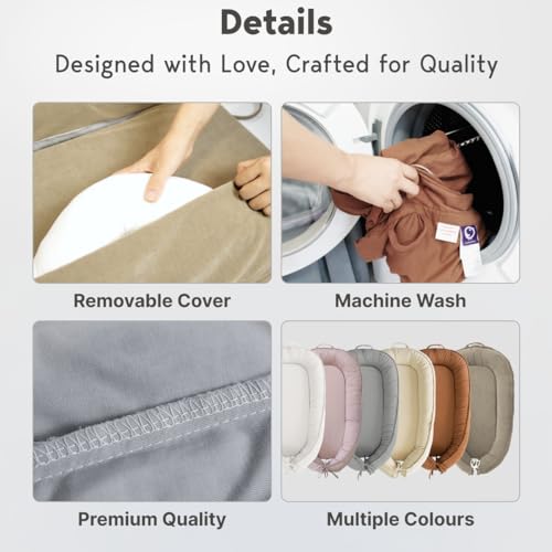 Image of Infant Lounger Cover, 100% Organic Cotton, Newborn Essentials, Baby Gifts | Cover Only (SlateGray )
