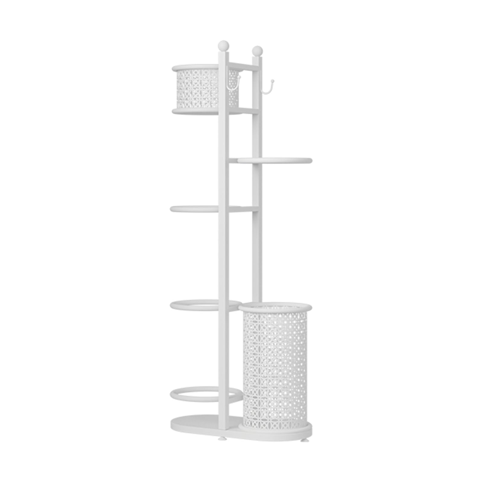 Support de rangement pour tapis de yoga et balles en métal avec 2 paniers