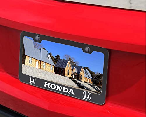 2 Pieces Fit Aluminum Alloy Black License Plate Frame , Applicable To Standard Us License Plate Frame (Fit For H.n.da Black) #TOP4