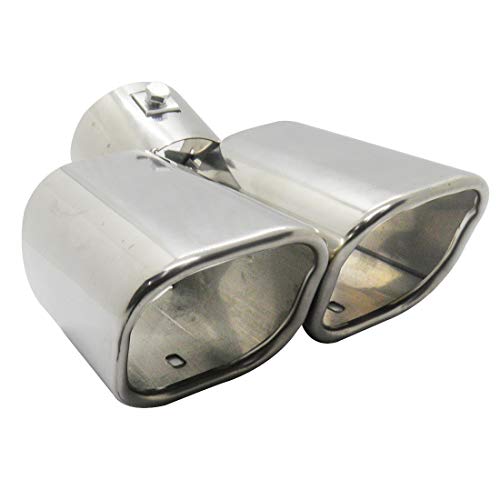 Ponteira Carro Aço Inox Dupla Universal Automotivo Cromada Escapamento
