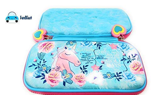 Image of FunBlast Metal Pencil Box Case with Pencil, Eraser, Sharpener Stationery Set - Double Layer Unicorn Pencil Case Stationary Organizer for Kids - Birthday Return Gift for Kids (Unicorn)