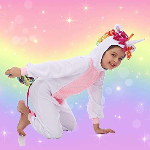 Spunicos Kid's Unicorn Onesie Costume Fleece Unicorn Zipster Animal Onesie Cosumes For Halloween 8-10 #TOP3