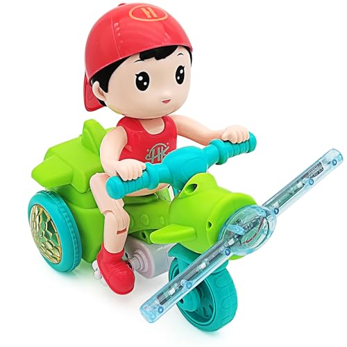 Tipmant 赤ちゃん 幼児 電動三輪車 おもちゃ オートバイ 乗り物 スタント パフォーマンス 音楽 発光ライト 子供の誕生日プレゼント (レッドボーイ)の商品画像（Amazon）