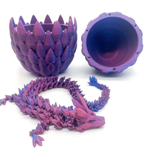 Flavery Dragon Egg - Surprise Egg Toy with Flexible Pearly Sheen Dragon, 3D Printed Gift Toy (12” Dragon-DE03)