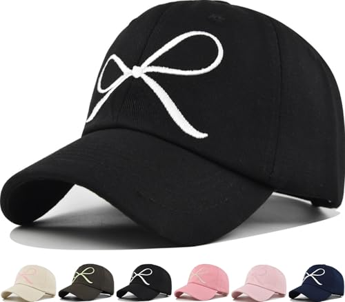 Gorra de béisbol para mujer con lazo y abertura para coleta miniatura 1