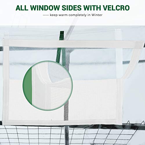 image for Quictent Greenhouse Screen Door 3 Windows 3 Tiers 12 Shelves 56