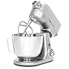 GE Tilt-Head Electric Stand Mixer | 7-Speed, 350-Watt Motor | Includes 5.3-Quart Bowl, Flat Beater, Dough Hook, Wire Whisk & Pouring Shield | Countertop Kitchen Essentials | Granite Gray
