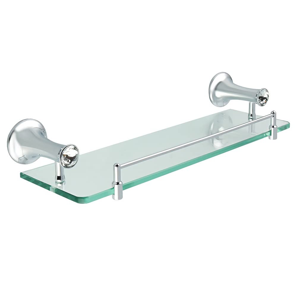 Floating Shelves Shower Caddy Bathroom Shelf 40Cm Bathroom Glass Shelf Bath Shower Glass Holder Stainless Steel Storage Rack