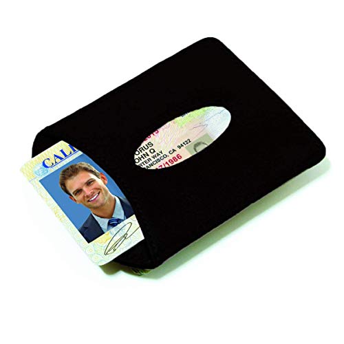 Storus Smart Money Clip Leather, Stainless Steel Money Clip + Leather Wallet, Minimalist RFID Black Italian Leather, for Men, Women, Gift 1pc2