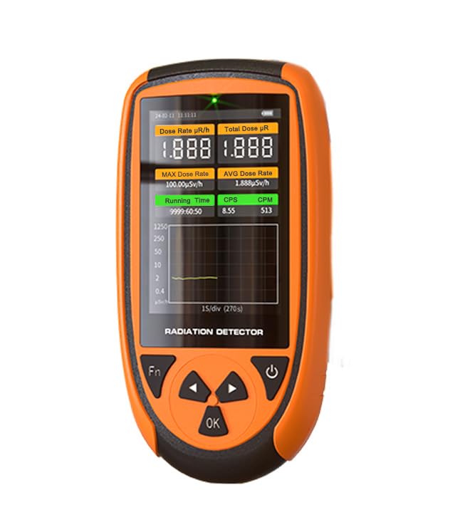 AKSTEST HFS-7311 Radiation Detector, High-Sensitivity Radiation Detector for X, Gamma, Alpha, Beta Rays, Real-Time Monitoring, LCD Display, Alarm