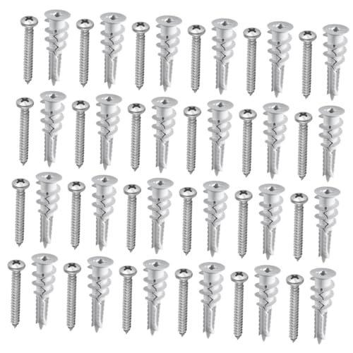 Mikikit Drywall Anchor Repair Kit 50 Pieces Heavy Duty Drywall Anchors Screws Self Drilling Wall Anchors for Decorative Items