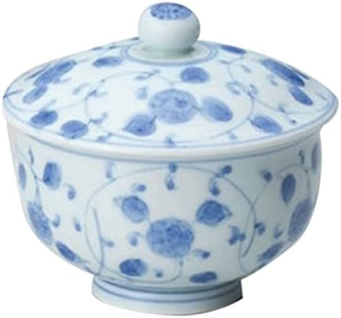 Set of 3 Sencha with Lid with Baramai Lid, 3.7 x 3.3 inches (9.5 x 8.5 cm), Arita Ware Reinforced Japanese Tableware, Sake Cup, Restaurant, Inn, Commercial Use