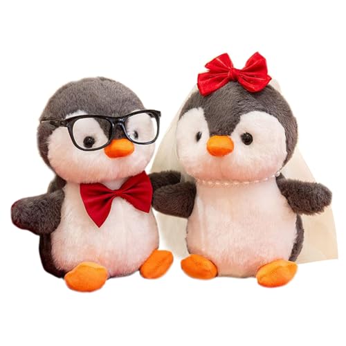 Pingouin en peluche lot de 2 doudous mignons pour couple et enfant