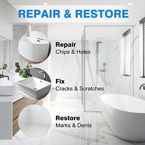 image for HT HOMETINKER Porcelain Repair Kit & Bathtub Repair Kit White(Perfect 