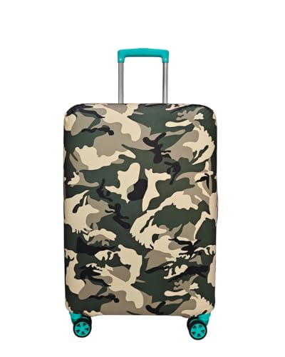 Image of Printed Polyester Suitcase Cover Stretchable Luggage Protector Trolley Bag Cover Travel Accessory (Fougi Green-M)